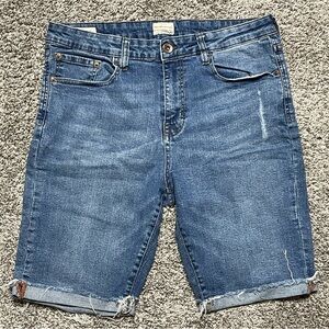 Weatherproof Vintage Slim Fit Dark Wash Denim Jean Shorts 34